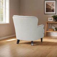 Fauteuil club moderne en tissu de 82,5 cm avec ottoman et clous de tapissier pour salon