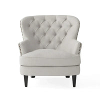 Fauteuil club moderne en tissu de 82,5 cm avec ottoman et clous de tapissier pour salon