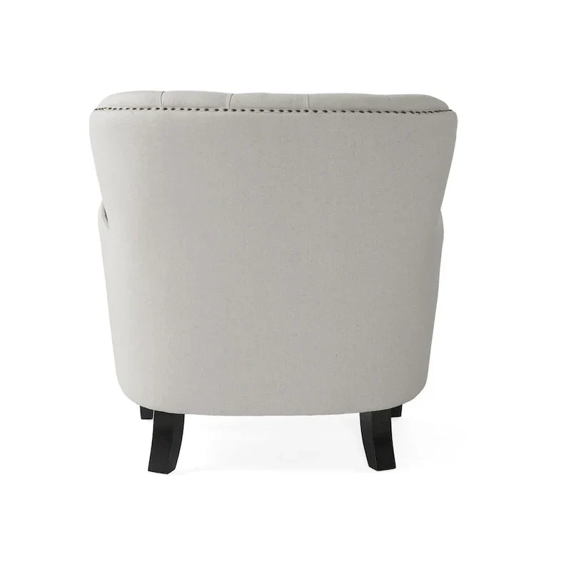 Fauteuil club moderne en tissu de 82,5 cm avec ottoman et clous de tapissier pour salon