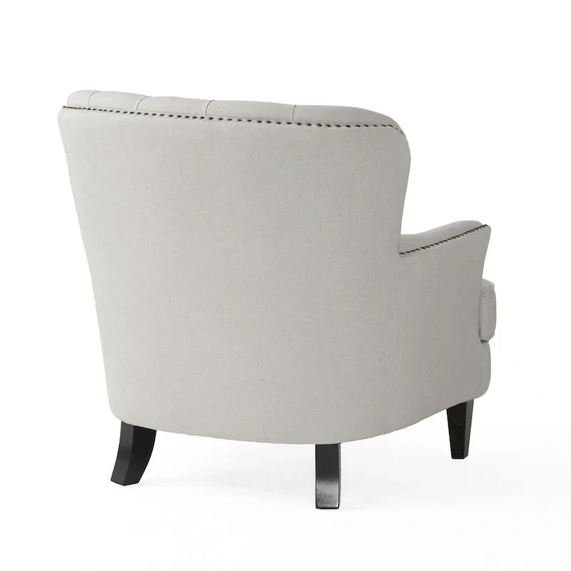 Fauteuil club moderne en tissu de 82,5 cm avec ottoman et clous de tapissier pour salon