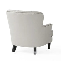 Fauteuil club moderne en tissu de 82,5 cm avec ottoman et clous de tapissier pour salon