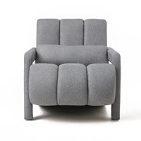 Fauteuil d'appoint moderne gris foncé de 27,5 po, rembourré, avec oreiller et mousse haute densité pour salon