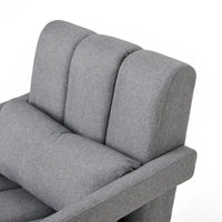 Fauteuil d'appoint moderne gris foncé de 27,5 po, rembourré, avec oreiller et mousse haute densité pour salon
