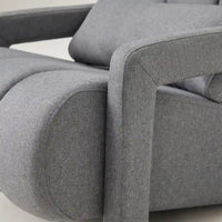 Fauteuil d'appoint moderne gris foncé de 27,5 po, rembourré, avec oreiller et mousse haute densité pour salon