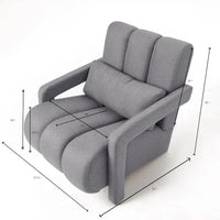 Fauteuil d'appoint moderne gris foncé de 27,5 po, rembourré, avec oreiller et mousse haute densité pour salon