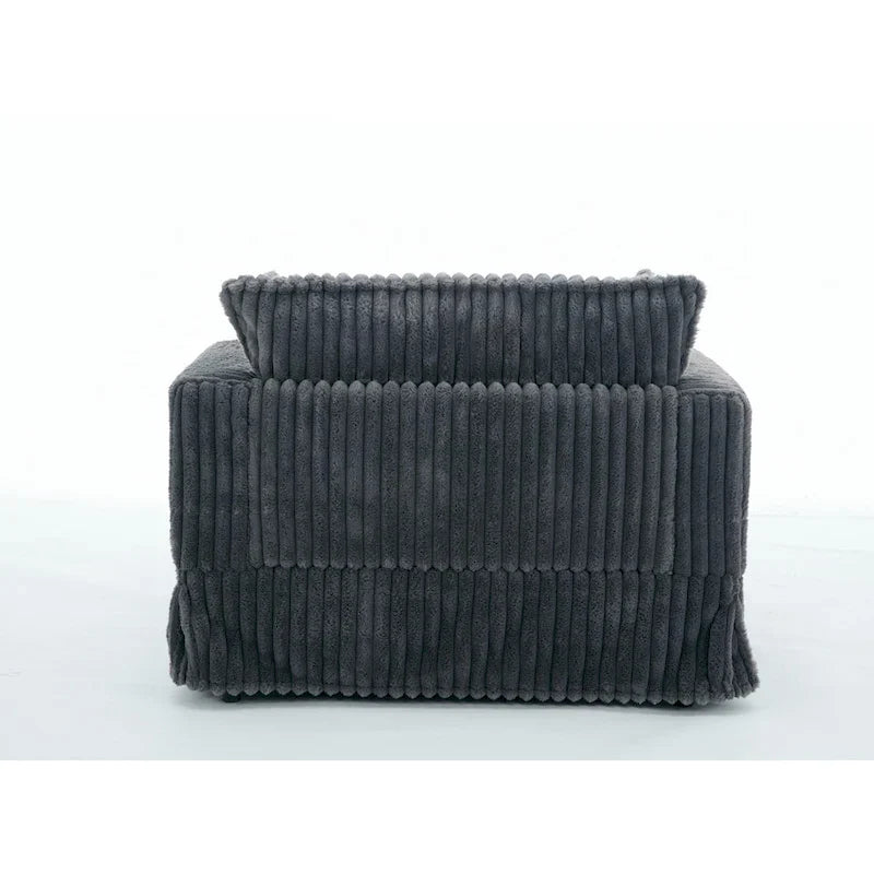 Chaise longue surdimensionnée moderne gris foncé de 47,8 po avec pouf et oreillers