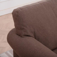 Fauteuil d'appoint marron moderne de 95 cm, rembourré, avec cadre en bois massif et clous décoratifs, pour salon