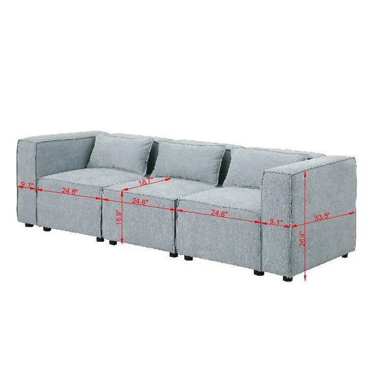 Canapé sectionnel modulable en chenille à combinaison libre