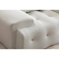 Fauteuil d'appoint capitonné moderne beige 53,15 boutons avec mousse pure et grand coussin pour salon