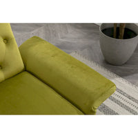 Fauteuil d'appoint capitonné vert olive 32.28 avec ottoman