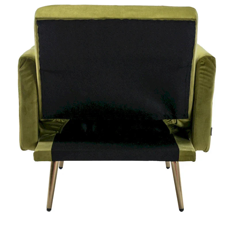 Fauteuil d'appoint capitonné vert olive 32.28 avec ottoman