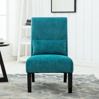 Fauteuil d'appoint dossier haut en polyester bleu sarcelle 31,75 po