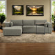 Canapé sectionnel modulable en bouclette 112 avec table d'appoint offerte, assise large et sans assemblage requis