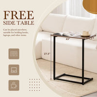 Canapé sectionnel modulable en bouclette 112 avec table d'appoint offerte, assise large et sans assemblage requis