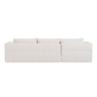 Canapé sectionnel modulable en bouclette 112 avec table d'appoint offerte, assise large et sans assemblage requis