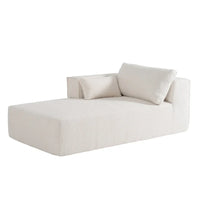 Canapé sectionnel modulable en bouclette 112 avec table d'appoint offerte, assise large et sans assemblage requis