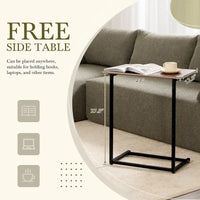 Canapé sectionnel modulable en bouclette 112 avec table d'appoint offerte, assise large et sans assemblage requis