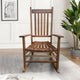 Fauteuil à bascule brun 26.38 à dossier haut avec structure en bois