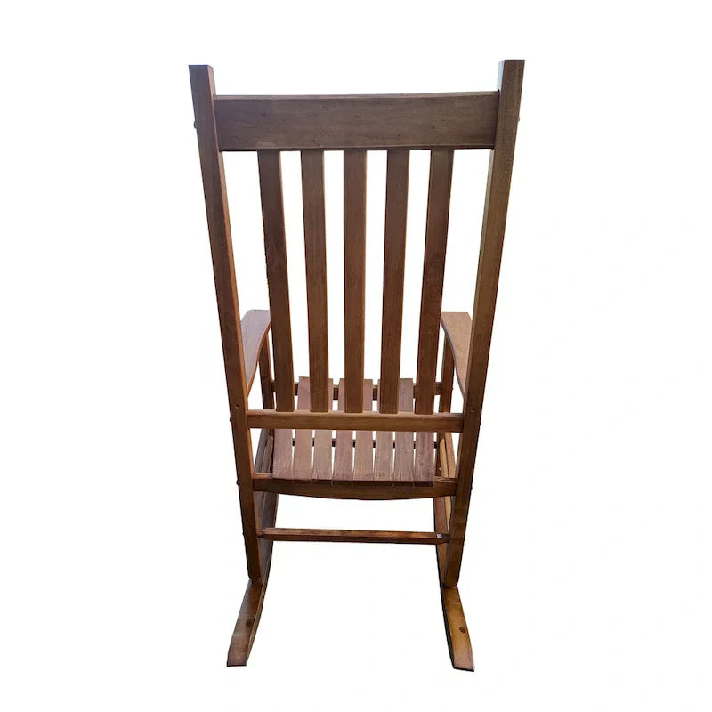 Fauteuil à bascule brun 26.38 à dossier haut avec structure en bois