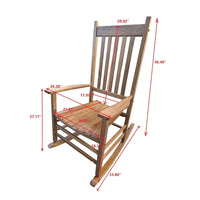 Fauteuil à bascule brun 26.38 à dossier haut avec structure en bois