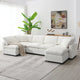 Canapé-lit sectionnel nuage beige 130 en chenille en forme de U, conception modulable 6 pièces