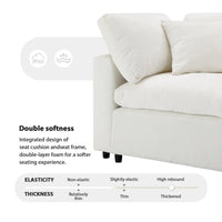 Canapé-lit sectionnel nuage beige 130 en chenille en forme de U, conception modulable 6 pièces