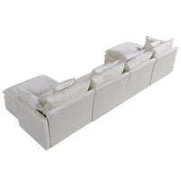 Canapé sectionnel blanc 142.52 en forme de U 6 places