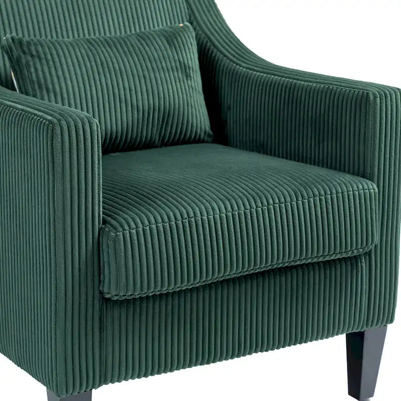 Fauteuil à accoudoirs tapissé émeraude 26,77 pouces avec accoudoirs galbés