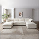 Canapé sectionnel modulaire beige 130 places en U, personnalisable, avec ottomane convertible et options d'assemblage polyvalentes