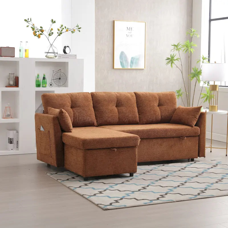 81,1 Canapé d'angle 3 places avec méridienne réversible, sièges de rangement et design polyvalent