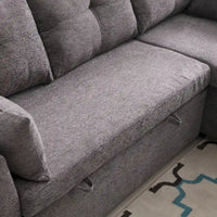 81,1 Canapé d'angle 3 places avec méridienne réversible, sièges de rangement et design polyvalent