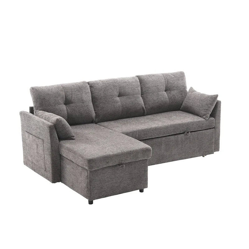 81,1 Canapé d'angle 3 places avec méridienne réversible, sièges de rangement et design polyvalent