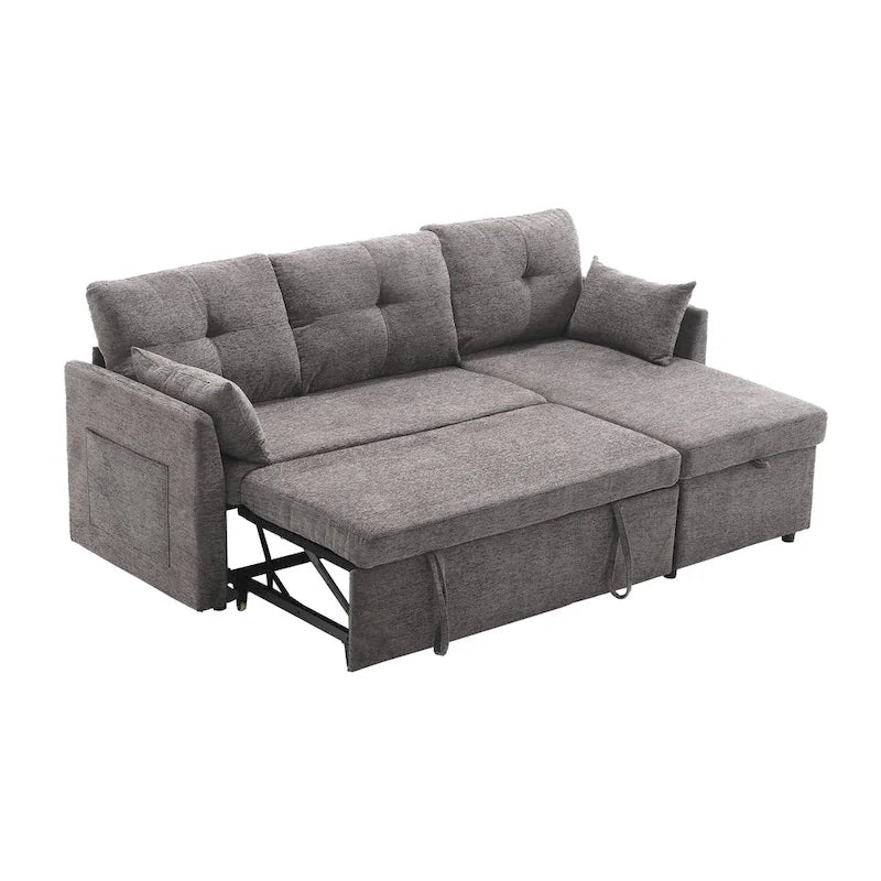 81,1 Canapé d'angle 3 places avec méridienne réversible, sièges de rangement et design polyvalent