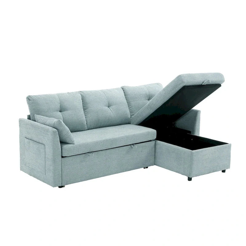 81,1 Canapé d'angle 3 places avec méridienne réversible, sièges de rangement et design polyvalent