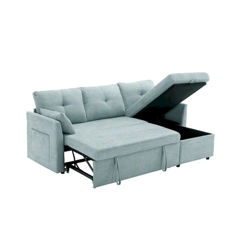 81,1 Canapé d'angle 3 places avec méridienne réversible, sièges de rangement et design polyvalent