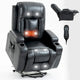Fauteuil inclinable électrique noir pour personnes âgées avec massage vibrant, chauffage lombaire, port USB et porte-gobelets