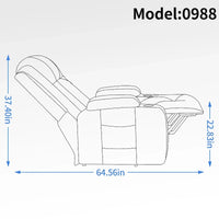 Fauteuil inclinable électrique noir pour personnes âgées avec massage vibrant, chauffage lombaire, port USB et porte-gobelets