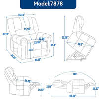 Fauteuil inclinable releveur en cuir véritable marron avec fonction de chauffage, de massage et ports USB