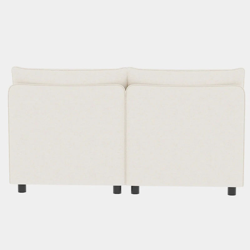 Canapé modulable convertible beige 129 8 places avec rangement