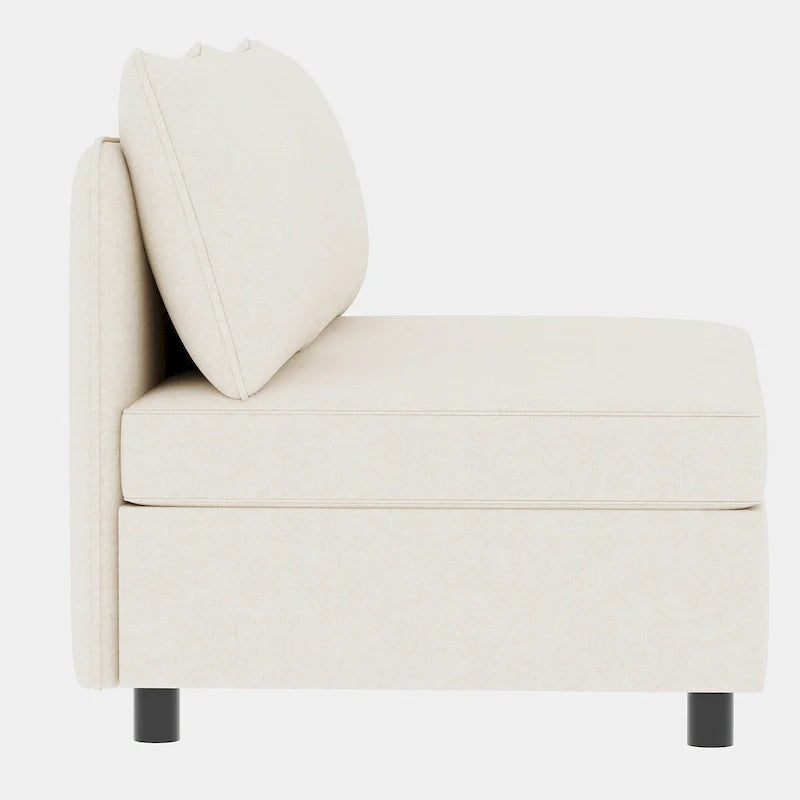 Canapé modulable convertible beige 129 8 places avec rangement