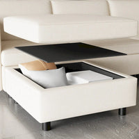 Canapé modulable convertible beige 129 8 places avec rangement