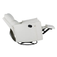 Fauteuil inclinable, pivotant et à bascule capitonné beige avec inclinaison manuelle, pivotement à 360° et deux coussins amovibles