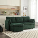 Canapé Modulable 3 Places Vert Forme L 81.1 pouces avec Méridienne Réversible et Rangement, Canapé-Lit en Velours Moelleux pour Salon