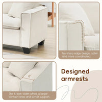 Canapé d'angle convertible en L 4 places avec pouf amovible et coussins assortis, revêtement en velours suédine