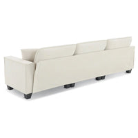Canapé d'angle convertible en L 4 places avec pouf amovible et coussins assortis, revêtement en velours suédine