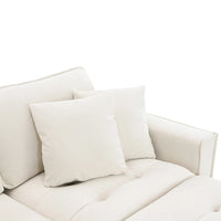 Canapé d'angle convertible en L 4 places avec pouf amovible et coussins assortis, revêtement en velours suédine