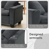 Canapé d'angle convertible en L 4 places avec pouf amovible et coussins assortis, revêtement en velours suédine