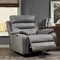 Fauteuil Inclinable Gris à Double Moteur avec Pivot 240°, Fonction Bascule, Connectivité USB et Appui-Tête Réglable
