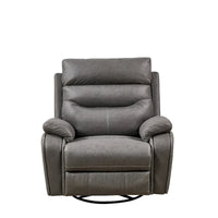 Fauteuil Inclinable Gris à Double Moteur avec Pivot 240°, Fonction Bascule, Connectivité USB et Appui-Tête Réglable
