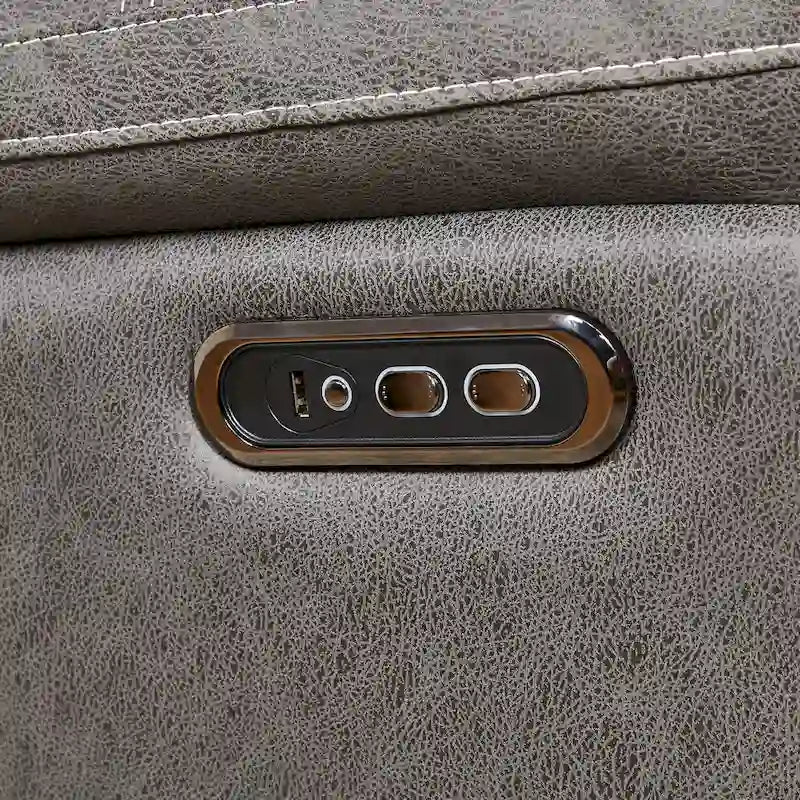 Fauteuil Inclinable Gris à Double Moteur avec Pivot 240°, Fonction Bascule, Connectivité USB et Appui-Tête Réglable